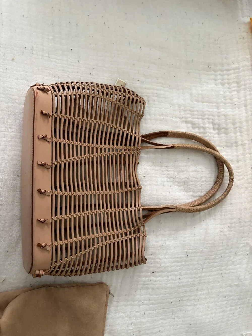 Vintage Ferragamo Open Weave Leather Tote